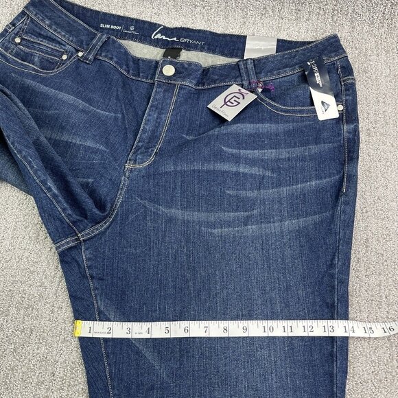 Lane Bryant Jeans Womens 26 Slim Boot Cut Genius Fit Dark Wash Stretch - Picture 13 of 16
